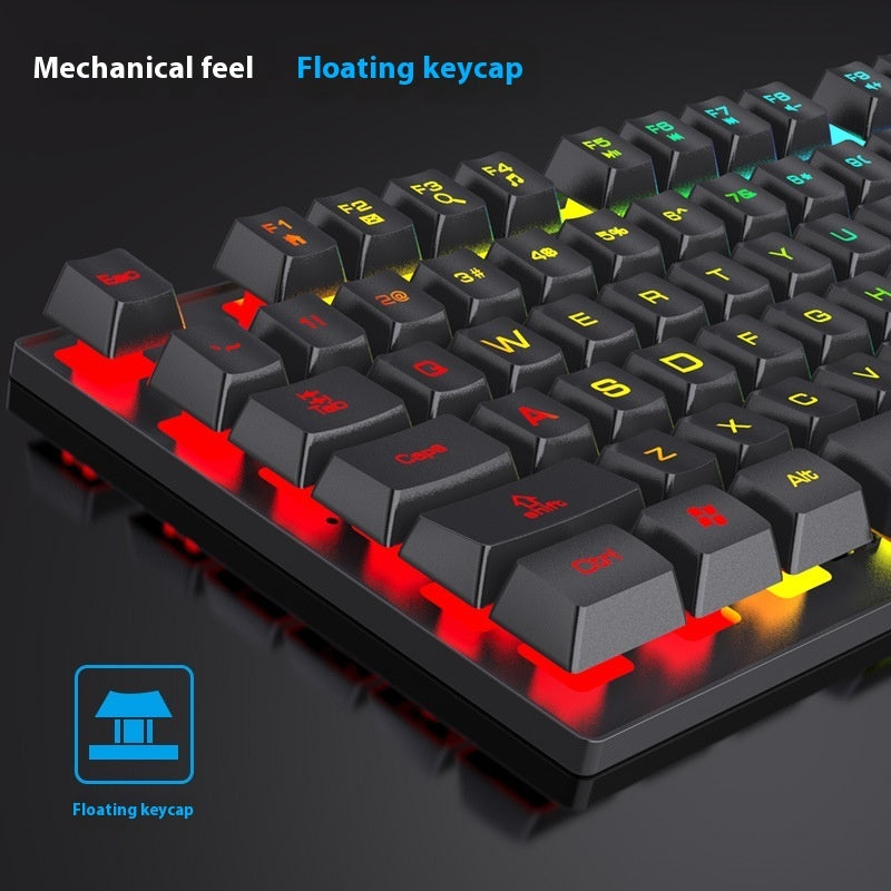 Clavier portable 104 touches rétro-éclairé pour souris de jeu