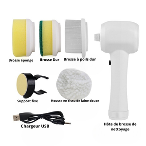Brosse de nettoyage électrique 4 en 1 – Épurateur rotatif sans fil pour un nettoyage sans effort