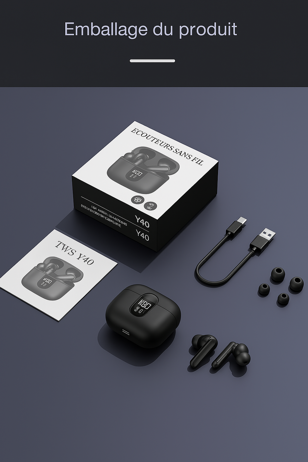 Zen40-Écouteurs Bluetooth ANC ENC Y40 – Réduction de bruit