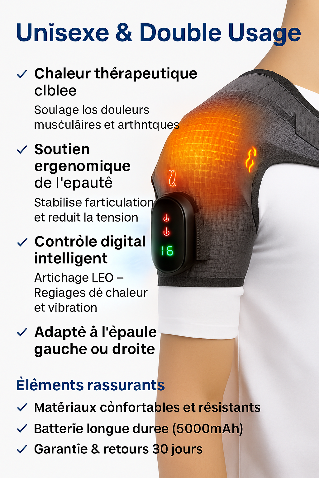 Relax’Pad – Épaulière Chauffante Électrique Rechargeable USB