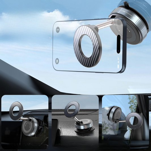 Grip360 – Support Téléphone Magnétique Voiture avec Ventouse-Réglable,Pliable,Universel pour Tableau de Bord 3-en-1 Ultra-Stable