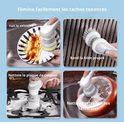 Brosse de nettoyage électrique 4 en 1 – Épurateur rotatif sans fil pour un nettoyage sans effort