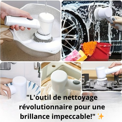 Brosse de nettoyage électrique 4 en 1 – Épurateur rotatif sans fil pour un nettoyage sans effort