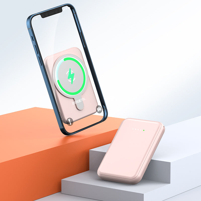Mini Power Bank Magnétique 5000mAh Sans Fil – Batterie Externe Compacte, Charge Rapide MagSafe pour iPhone & Smartphones