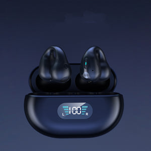 VibraSport X5- Casque Sport à Conduction Osseuse | Écouteurs Sans Fil Bluetooth 5.3 TWS | Clip d’Oreille Tactile | Basses HIFI & Confort Intra-Auriculaire