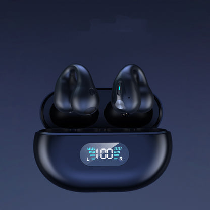 VibraSport X5- Casque Sport à Conduction Osseuse | Écouteurs Sans Fil Bluetooth 5.3 TWS | Clip d’Oreille Tactile | Basses HIFI & Confort Intra-Auriculaire