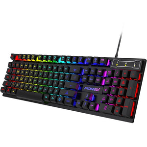 Clavier portable 104 touches rétro-éclairé pour souris de jeu