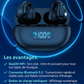 VibraSport X5- Casque Sport à Conduction Osseuse | Écouteurs Sans Fil Bluetooth 5.3 TWS | Clip d’Oreille Tactile | Basses HIFI & Confort Intra-Auriculaire