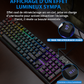 Clavier portable 104 touches rétro-éclairé pour souris de jeu