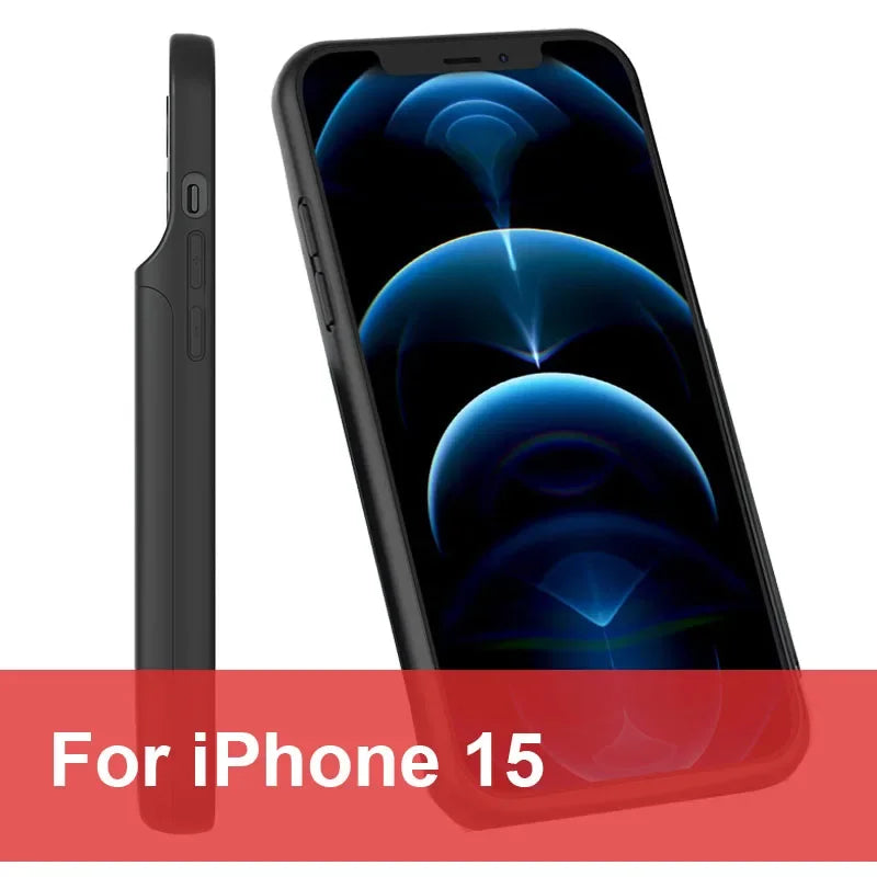Étui de chargeur de batterie 6800mAh, Powerbank pour IPhone 6 7 8 SE X XS XR 11 12 13 14 15 16 pro, étui de chargement de téléphone externe de secours