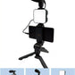 Kit de vlogging pour Smartphone avec trépied, support de téléphone, Mini Microphone, lumière de remplissage LED, démarreur pour TikTok, vidéo en direct, YouTube