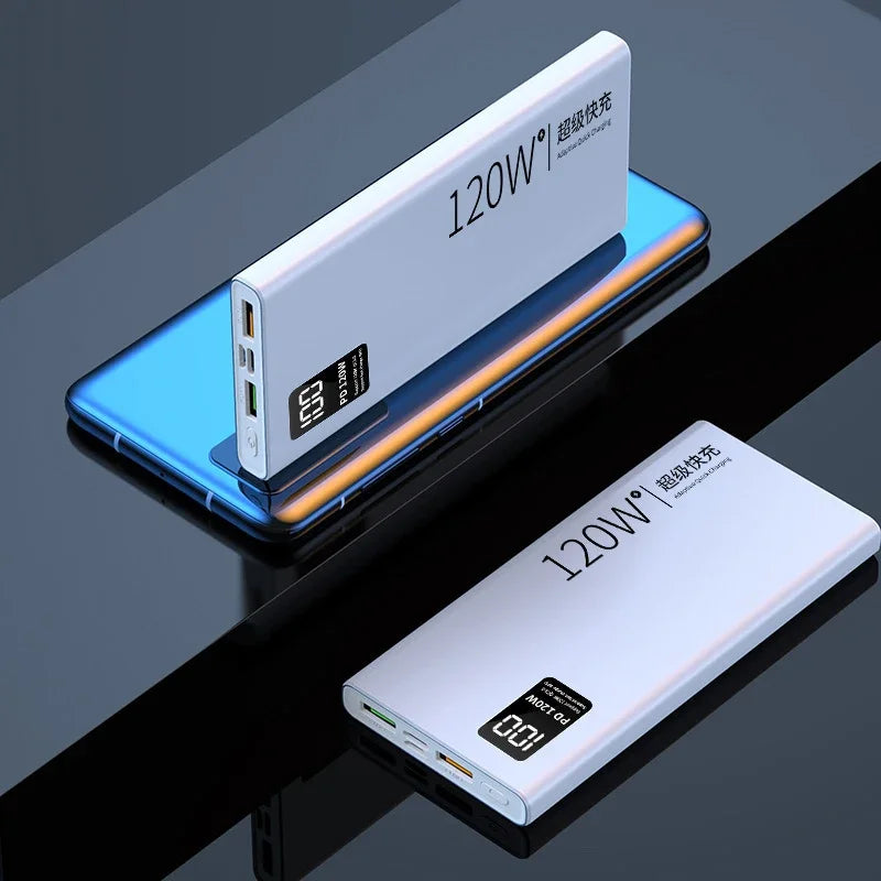 Batterie externe 80000mAh 120W, charge Super rapide, capacité suffisante 100%, chargeur de batterie Portable, affichage numérique pour iPhone Xiaomi