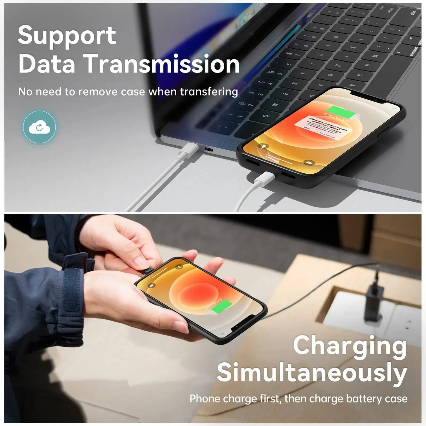 Étui de chargeur de batterie 6800mAh, Powerbank pour IPhone 6 7 8 SE X XS XR 11 12 13 14 15 16 pro, étui de chargement de téléphone externe de secours
