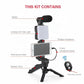 Kit de vlogging pour Smartphone avec trépied, support de téléphone, Mini Microphone, lumière de remplissage LED, démarreur pour TikTok, vidéo en direct, YouTube