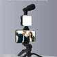Kit de vlogging pour Smartphone avec trépied, support de téléphone, Mini Microphone, lumière de remplissage LED, démarreur pour TikTok, vidéo en direct, YouTube