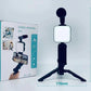 Kit de vlogging pour Smartphone avec trépied, support de téléphone, Mini Microphone, lumière de remplissage LED, démarreur pour TikTok, vidéo en direct, YouTube