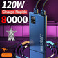Batterie externe 80000mAh 120W, charge Super rapide, capacité suffisante 100%, chargeur de batterie Portable, affichage numérique pour iPhone Xiaomi