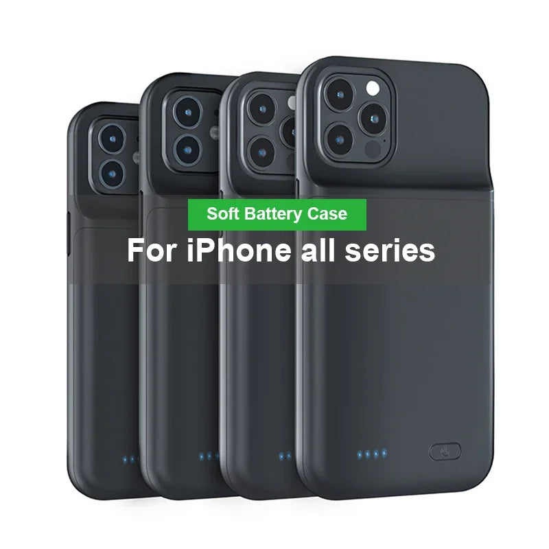 Étui de chargeur de batterie 6800mAh, Powerbank pour IPhone 6 7 8 SE X XS XR 11 12 13 14 15 16 pro, étui de chargement de téléphone externe de secours