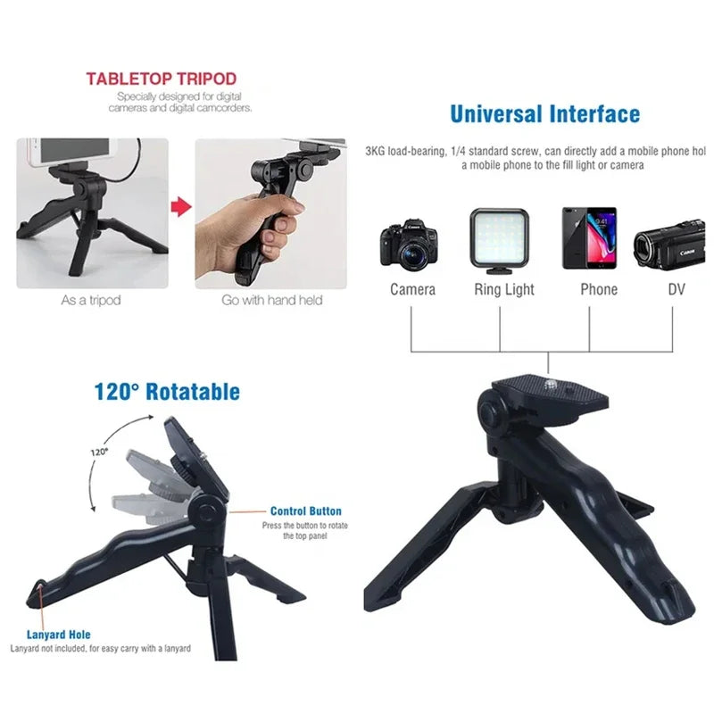 Kit de vlogging pour Smartphone avec trépied, support de téléphone, Mini Microphone, lumière de remplissage LED, démarreur pour TikTok, vidéo en direct, YouTube