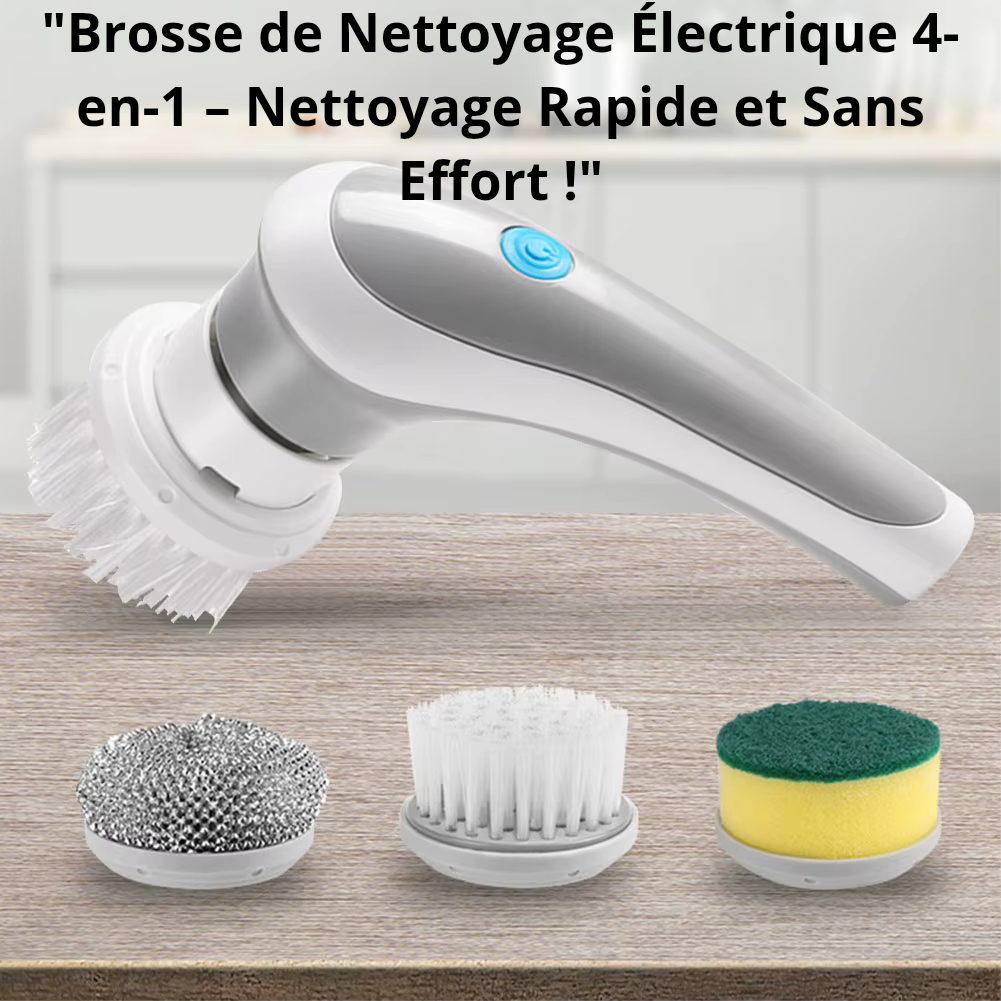 Brosse de nettoyage électrique 4 en 1 – Épurateur rotatif sans fil pour un nettoyage sans effort