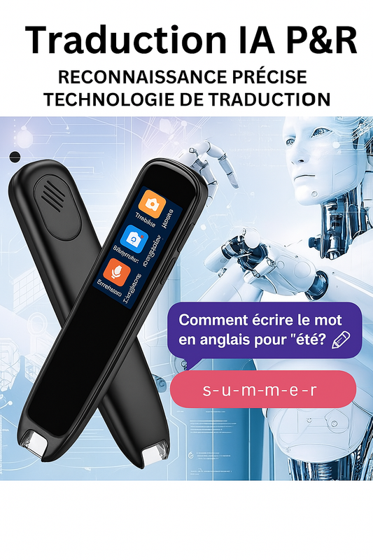 Stylo Traducteur Intelligent Instantané – 112 Langues, Traduction Hors Ligne, WIFI, Scanner et Marqueur Vocal Haute Qualité